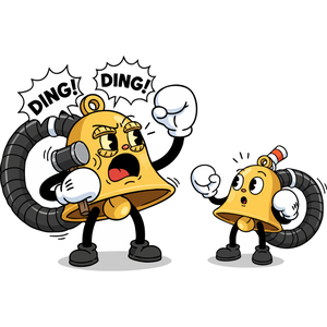 a Pair of Boxing Bells Starting a Match