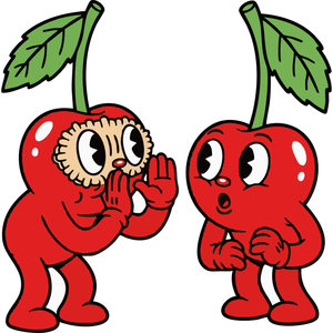 a Pair of Cherries Telling a Secret