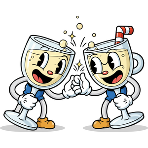 a Pair of Clinking Champagne Glasses