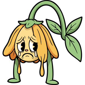 a Sad, Wilted Flower Drooping its Head