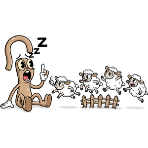 a Sleepy Shepherd's Crook Counting Sheep