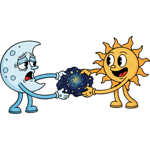 a Tired Moon Handing Over to the Sun