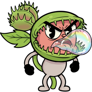 a Venus Flytrap that Caught a Soap Bubble